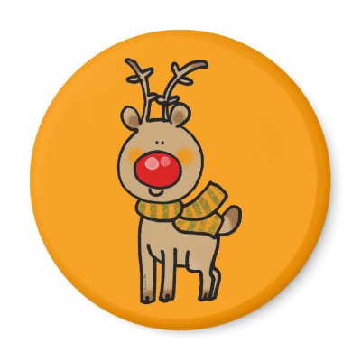 Red-nosed reindeer refrigerator magnets by jsoh