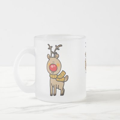 Red-nosed reindeer mugs