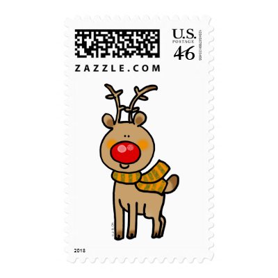 Red-nosed reindeer postage