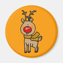 Red-nosed reindeer refrigerator magnets