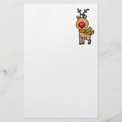 Red-nosed reindeer stationery