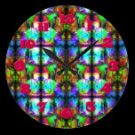 Red number Stained-Glass illusion clock by Valxart wall clocks