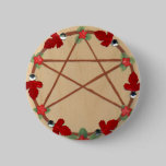 Red Oak Leaf Pentacle buttons
