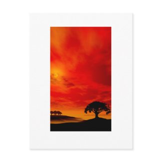 Red oak sunset postcard