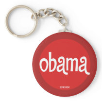 Red Obama for Peace Keychain