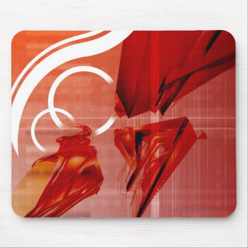 Red objects with white lines mousepad