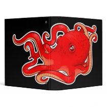 Red Octopus 3 Ring Binder