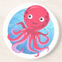 Red Octopus Coaster