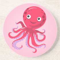 Red Octopus Coaster