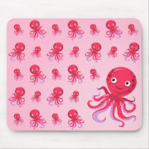 Red Octopus Mousepad