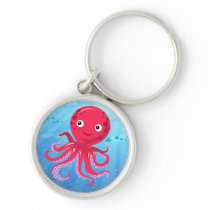 Red Octopus Premium Keychain