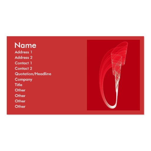 Red Offering Business Card Template (front side)