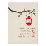 Red Oil Lantern Outdoor Wedding Save The Date Personalized Announcement