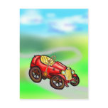 Red old car postcards