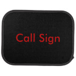 Red on Black Amateur Radio Call Sign Car Mat