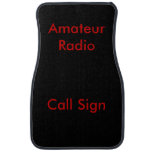 Red on Black Amateur Radio Call Sign Car Mat