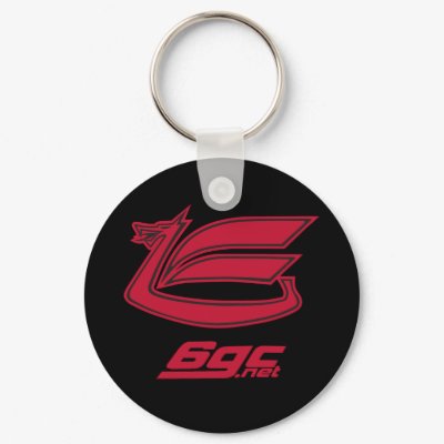 Red on Black Dragon Keychain by griffgirl