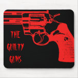 Red on Black Guilty Guns Revolva Mousepad