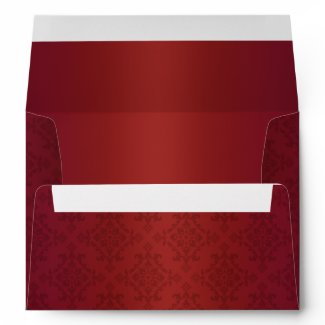 Red on Red Damask Envelopes envelope