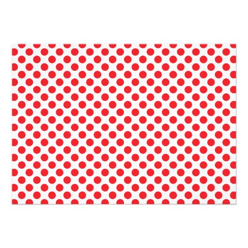 Red on White Polka Dot Custom Invitation