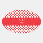 Red on White Polka Dot Sticker