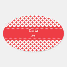 Red on White Polka Dot Sticker