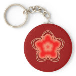 Red Opium Lotus Flower Keychain