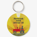 Red or Green Retirement Tractor Keychain keychain