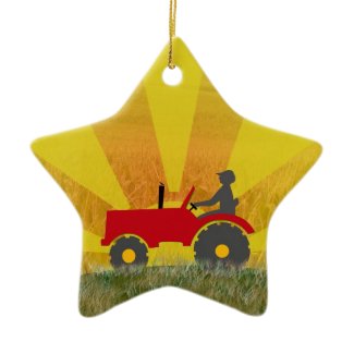 Red or Green Tractor Ornament ornament