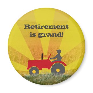 Red or Green Tractor Retirement Magnet magnet