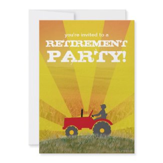 Red or Green Tractor Retirement Party Invitation: invitation