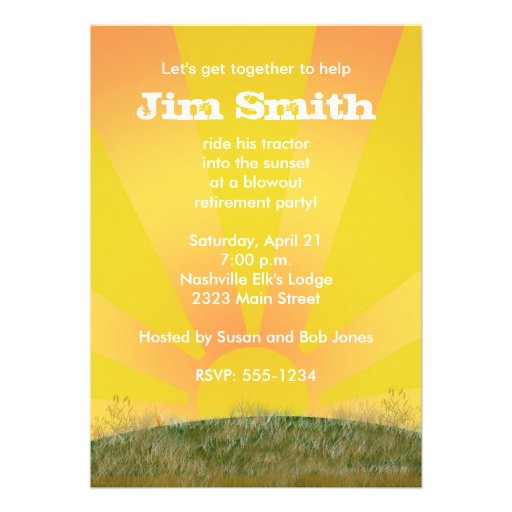Red or Green Tractor Retirement Party Invitation: