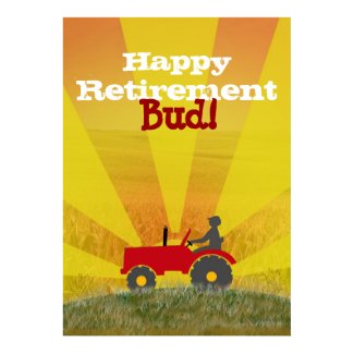 Red or Green Tractor Retirement Poster print