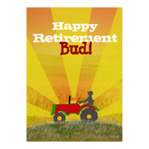 Red or Green Tractor Retirement Poster
