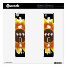 Red, orange, and yellow sunflower nintendo wii remote decal
