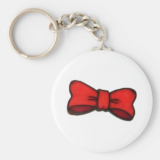 red-orange bow keychain