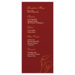 Red &amp; Orange Calla Lilies Reception Menu Custom Rack Card