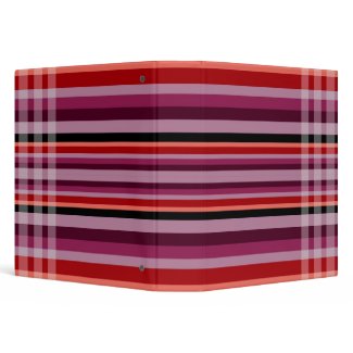 Red - Orange Checks & Stripes Binder binder