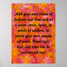 Red & Orange Dip Dyed Watercolor Customizable Posters