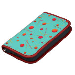 Red Orange Dots and Lines Fun Aqua Folio Planner