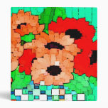 Red Orange Flowers Binder
