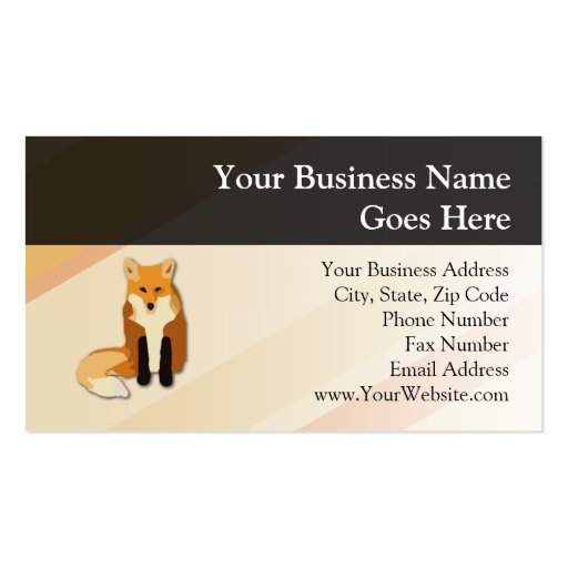 Red Orange Fox Business Card (front side)