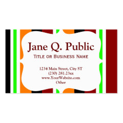 Red Orange Green Striped Business Card Templates