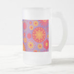 Red Orange & Purple Hippy Flower Pattern Mug