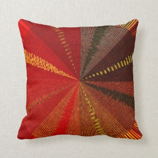 Red Orange Spiral Vortex Outdoor Pillow