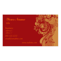 Red Orange Swirl Business Card TEMPLATE business cards
