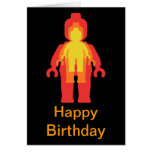 Red, Orange & Yellow Minifigs Happy Birthday Card
