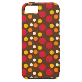 Red Orange Yellow White Brown Polka Dots Pattern iPhone 5 Cover