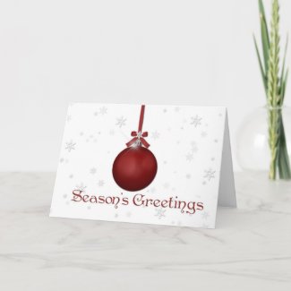 Red Oranment Snowflakes Christmas Greeting card