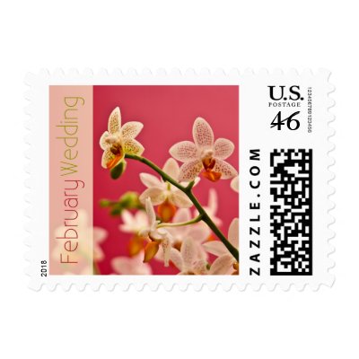 Red Orchid February Wedding Stamp